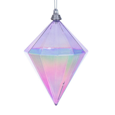 MC252186W Vickerman - 5 in Lavender Diamond Christmas Ornament - 3 Pack