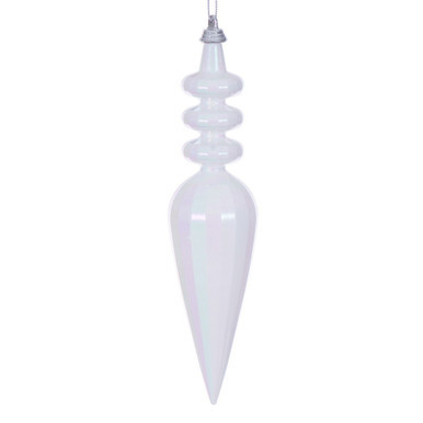 MC252511W Vickerman - 8.5 in White Finial Christmas Ornament - 2 Pack