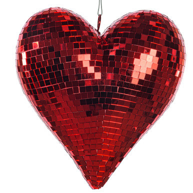 MC253403W Vickerman - 10 in Red Shiny Heart Christmas Ornament