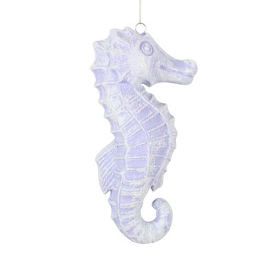 MT256486W Vickerman - 6.5 in Purple Glitter Seahorse Christmas Ornament - 2 Pack