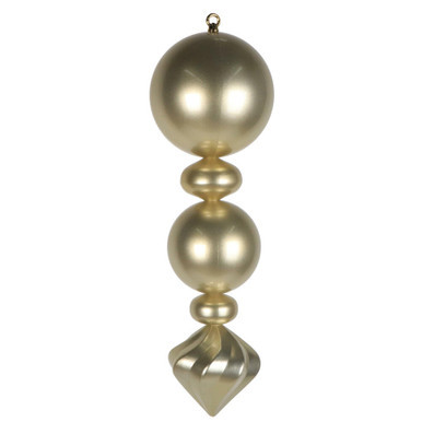 MT257438UV Vickerman - 24 in Champagne Candy Finial UV Outdoor Christmas Ornament