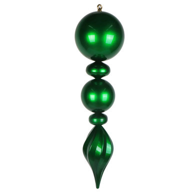 MT257604UV Vickerman - 30 in Green Candy Finial UV Outdoor Christmas Ornament