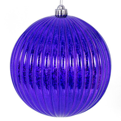 N162266D Vickerman - 4 in Purple Mercury Ball Christmas Ornament - 6 Pack