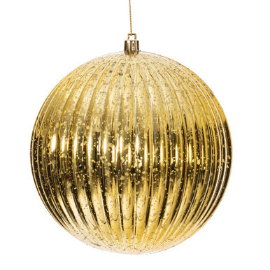 N162408D Vickerman - 6 in Gold Mercury Ball Christmas Ornament - 4 Pack
