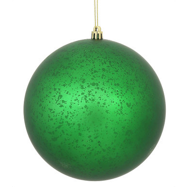 N176304D Vickerman - 6 in Green Matte Mercury Ball Christmas Ornament - 4 Pack