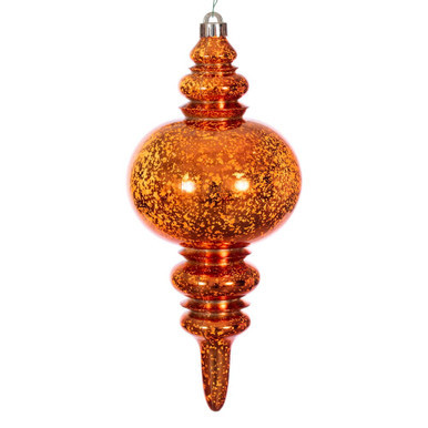 N241518D Vickerman - 13 in Burnished Orange Mercury Finial Christmas Ornament