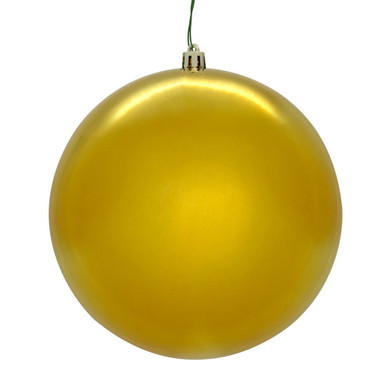 N591008DSVL Vickerman - 4 in Gold Shiny Seamless Ball UV Outdoor Christmas Ornament - 6 Pack