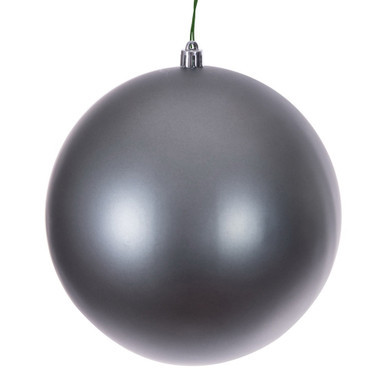 N591287DMVL Vickerman - 4.75 in Pewter Matte Seamless Ball UV Outdoor Christmas Ornament - 4 Pack