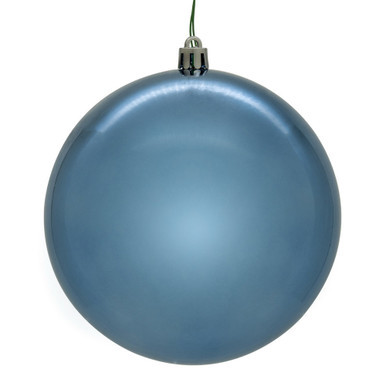 N591552DSV Vickerman - 6 in Denim Shiny Ball UV Outdoor Christmas Ornament - 4 Pack