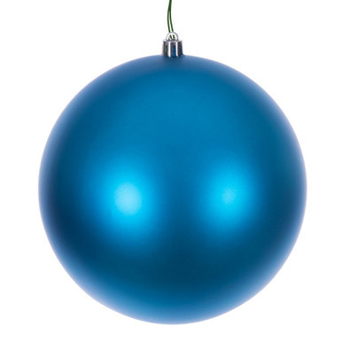 N592012DMVL Vickerman - 8 in Turquoise Matte Seamless Ball UV Outdoor Christmas Ornament