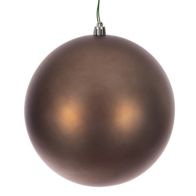 N592076DMVL Vickerman - 8 in Mocha Matte Seamless Ball UV Outdoor Christmas Ornament