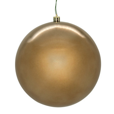 N592576DSVL Vickerman - 10 in Mocha Shiny Seamless Ball UV Outdoor Christmas Ornament