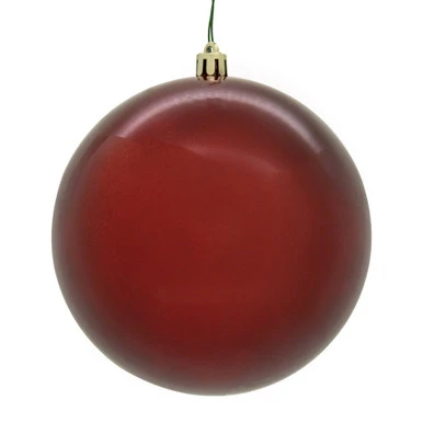 N593063DCV Vickerman - 12 in Crimson Candy Ball UV Outdoor Christmas Ornament