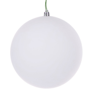 N591511DMVL Vickerman - 6 in White Matte Seamless Ball UV Outdoor Christmas Ornament - 4 Pack