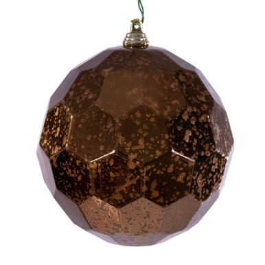 MC240176 Vickerman - 4.75 in Mocha Honeycomb Mercury Ball Christmas Ornament - 4 Pack