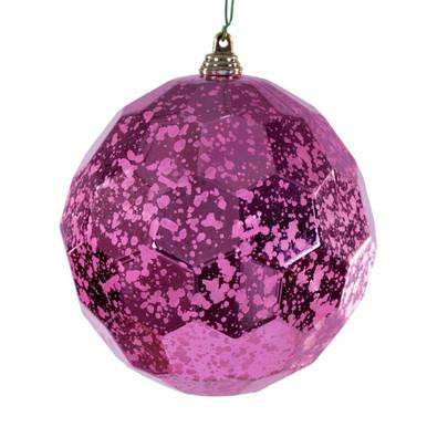 Vickerman MC240179 Vickerman - 4.75 in Pink Honeycomb Mercury Ball Christmas Ornament - 4 Pack 