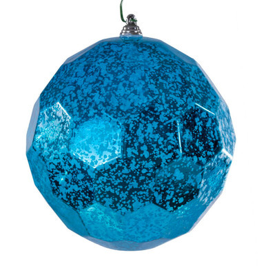 MC240212 Vickerman - 6 in Turquoise Honeycomb Mercury Ball Christmas Ornament - 2 Pack