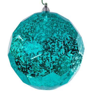 MC240242 Vickerman - 6 in Teal Honeycomb Mercury Ball Christmas Ornament - 2 Pack