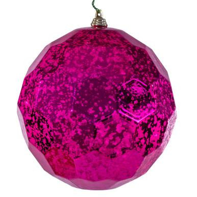 Vickerman MC240270 Vickerman - 6 in Fuchsia Honeycomb Mercury Ball Christmas Ornament - 2 Pack 