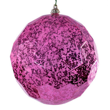 MC240279 Vickerman - 6 in Pink Honeycomb Mercury Ball Christmas Ornament - 2 Pack