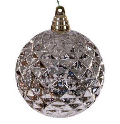 MC240343 Vickerman - 4.75 in Oat Diamond Mercury Ball Christmas Ornament - 4 Pack