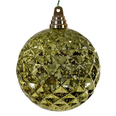 MC240373 Vickerman - 4.75 in Lime Diamond Mercury Ball Christmas Ornament - 4 Pack