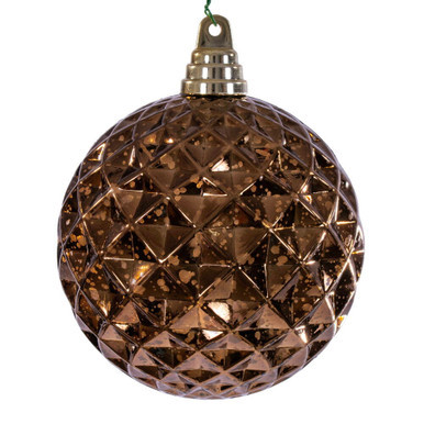 MC240376 Vickerman - 4.75 in Mocha Diamond Mercury Ball Christmas Ornament - 4 Pack