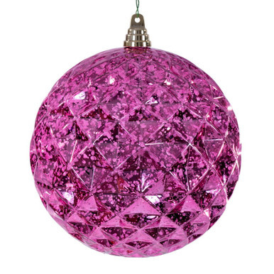 MC240379 Vickerman - 4.75 in Pink Diamond Mercury Ball Christmas Ornament - 4 Pack