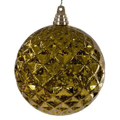 Vickerman MC240414 Vickerman - 6 in Olive Diamond Mercury Ball Christmas Ornament - 2 Pack 