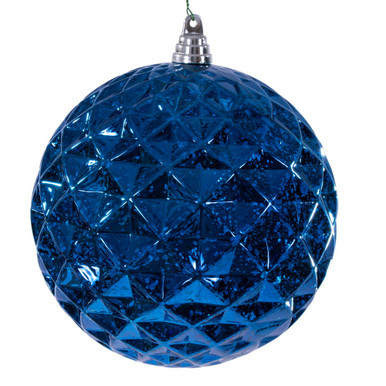 MC240531 Vickerman - 8 in Midnight Blue Diamond Mercury Ball Christmas Ornament