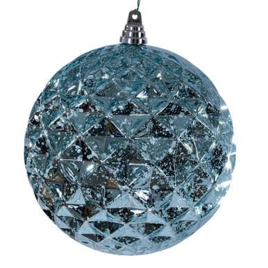 Vickerman MC240532 Vickerman - 8 in Baby Blue Diamond Mercury Ball Christmas Ornament 