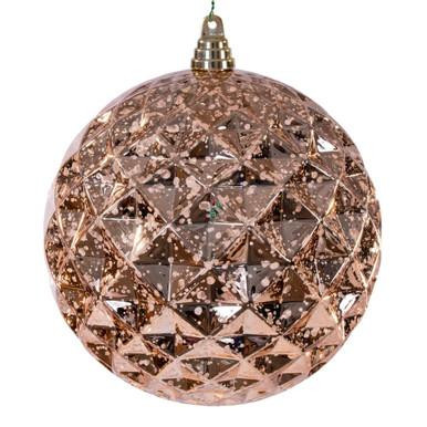 Vickerman MC240558 Vickerman - 8 in Rose Gold Diamond Mercury Ball Christmas Ornament 