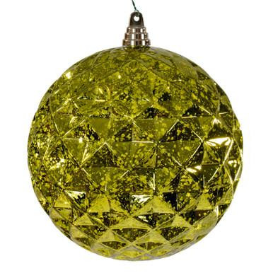 Vickerman MC240573 Vickerman - 8 in Lime Diamond Mercury Ball Christmas Ornament 