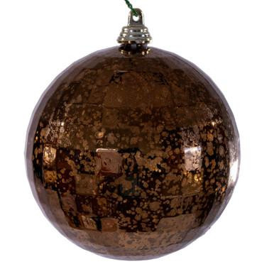 Vickerman MC240676 Vickerman - 4 in Mocha Mirror Mercury Ball Christmas Ornament - 6 Pack 