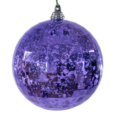 MC240686 Vickerman - 4 in Lavender Mirror Mercury Ball Christmas Ornament - 6 Pack