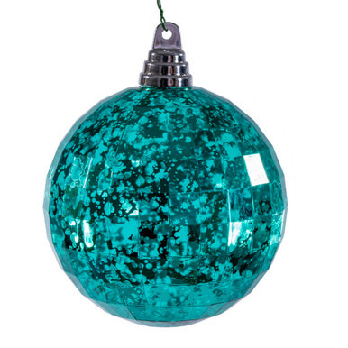 MC240742 Vickerman - 4.75 in Teal Mirror Mercury Ball Christmas Ornament - 4 Pack