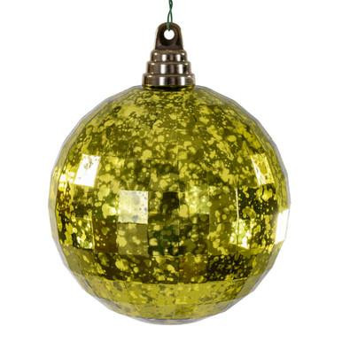 Vickerman MC240773 Vickerman - 4.75 in Lime Mirror Mercury Ball Christmas Ornament - 4 Pack 