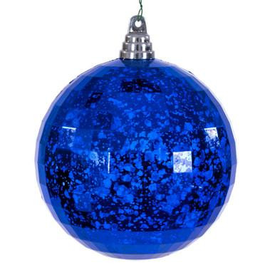 Vickerman MC240802 Vickerman - 6 in Blue Mirror Mercury Ball Christmas Ornament - 2 Pack 
