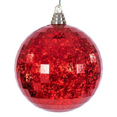 Vickerman MC240803 Vickerman - 6 in Red Mirror Mercury Ball Christmas Ornament - 2 Pack 