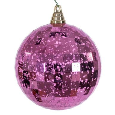 Vickerman MC240879 Vickerman - 6 in Pink Mirror Mercury Ball Christmas Ornament - 2 Pack 