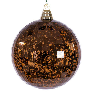 MC240876 Vickerman - 6 in Mocha Mirror Mercury Ball Christmas Ornament - 2 Pack