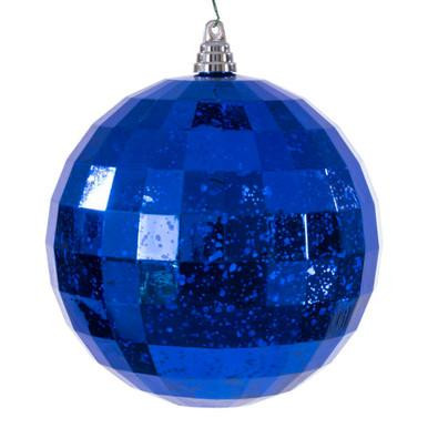 Vickerman MC240902 Vickerman - 8 in Blue Mirror Mercury Ball Christmas Ornament 