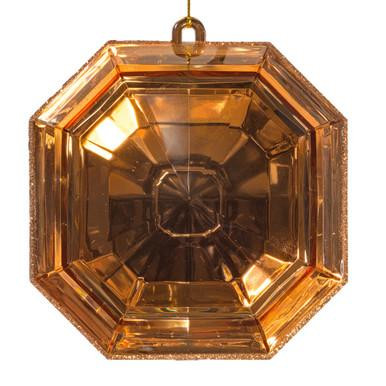 Vickerman MT232858 Vickerman - 6 in Rose Gold Jewel Glitter Novelty Christmas Ornament - 2 Pack 