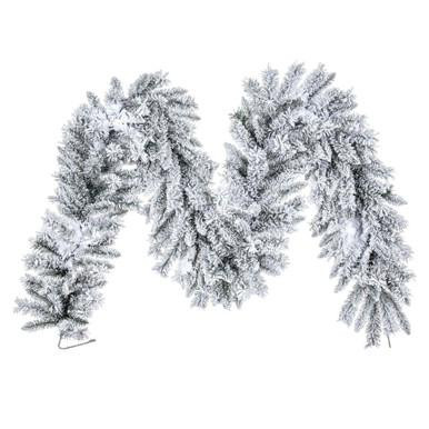 Vickerman A895214 Vickerman - 9 ft White Christmas Garland - Unlit 