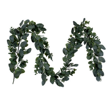 FK236472 Vickerman - 6 ft Green Eucalyptus Christmas Garland - Unlit