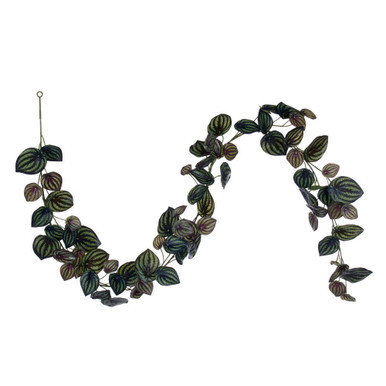 FTL250772UV Vickerman - 72 in. Green Peperomia Piccolo Christmas Garland - Unlit