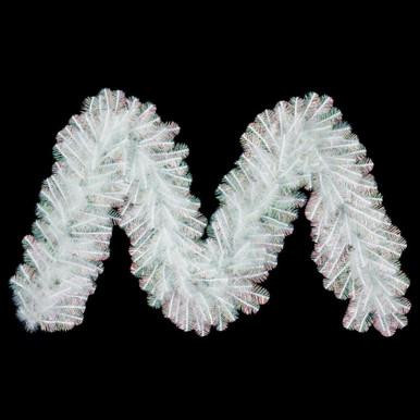 Vickerman G235714 Vickerman - 9 ft White Iridescent Christmas Garland - Unlit 