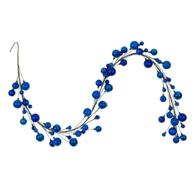 N250102 Vickerman - 6 ft Blue Christmas Garland - Unlit