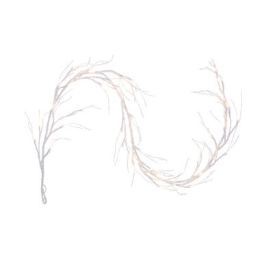 X250506LED Vickerman - 6 ft White Christmas Garland - Pre-Lit LED