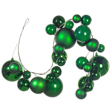N250704 Vickerman - 6 ft Green Christmas Garland - Unlit